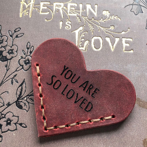 Personalized Genuine Leather Heart Corner Bookmark for Unique & Love | JNSDec116