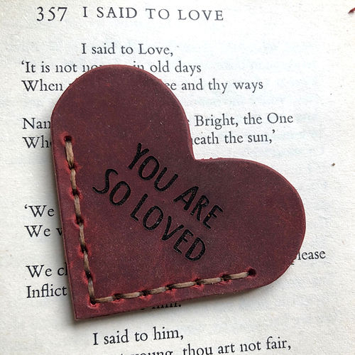 Personalized Genuine Leather Heart Corner Bookmark for Unique & Love | JNSDec116