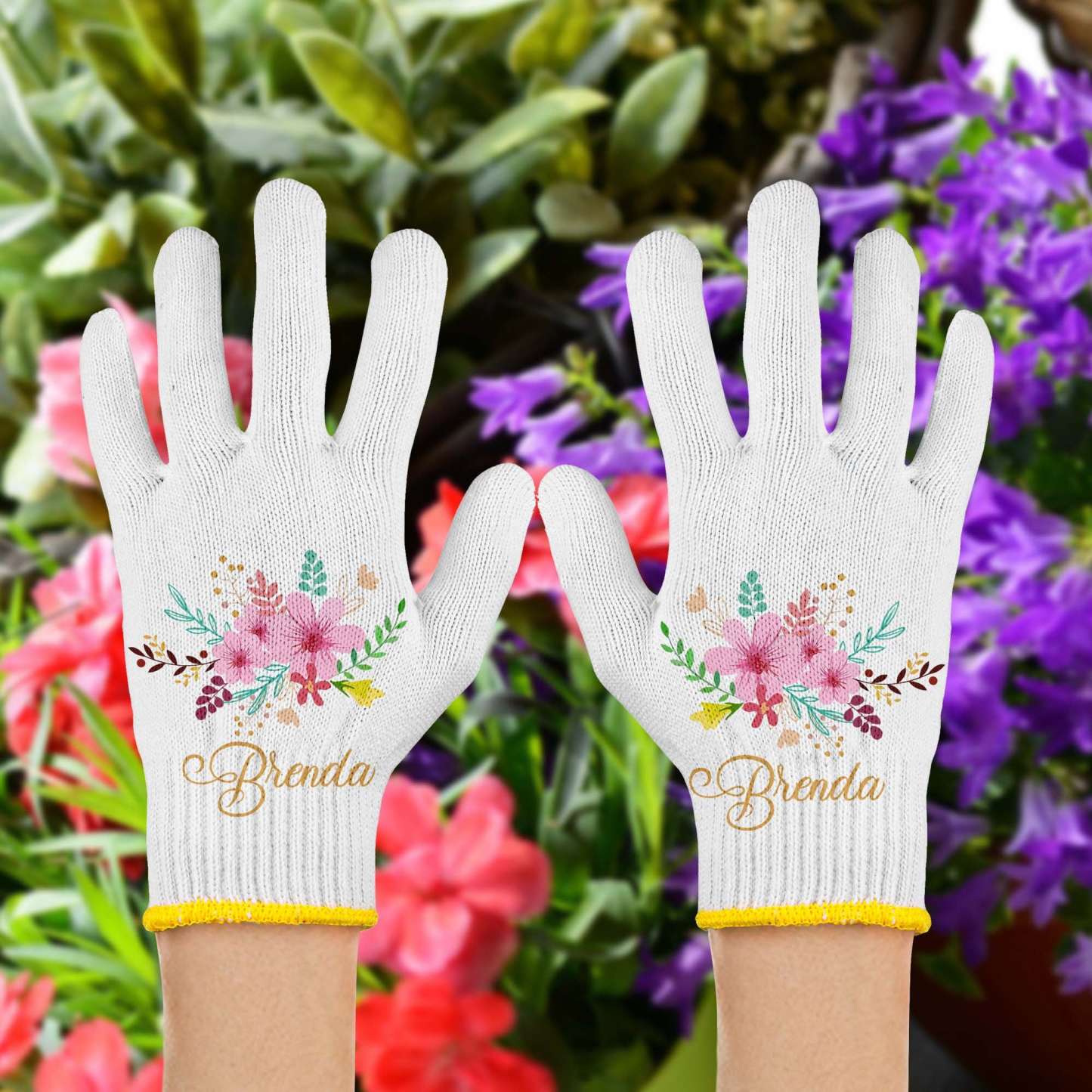 Personalized Name Floral Gardening Gloves for Unique & Love | JNSCloth50