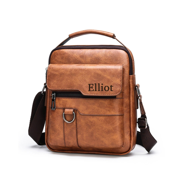 Personalized Engraved Leather Crossbody Messenger Shoulder Bag for Unique & Love | JNSBag109