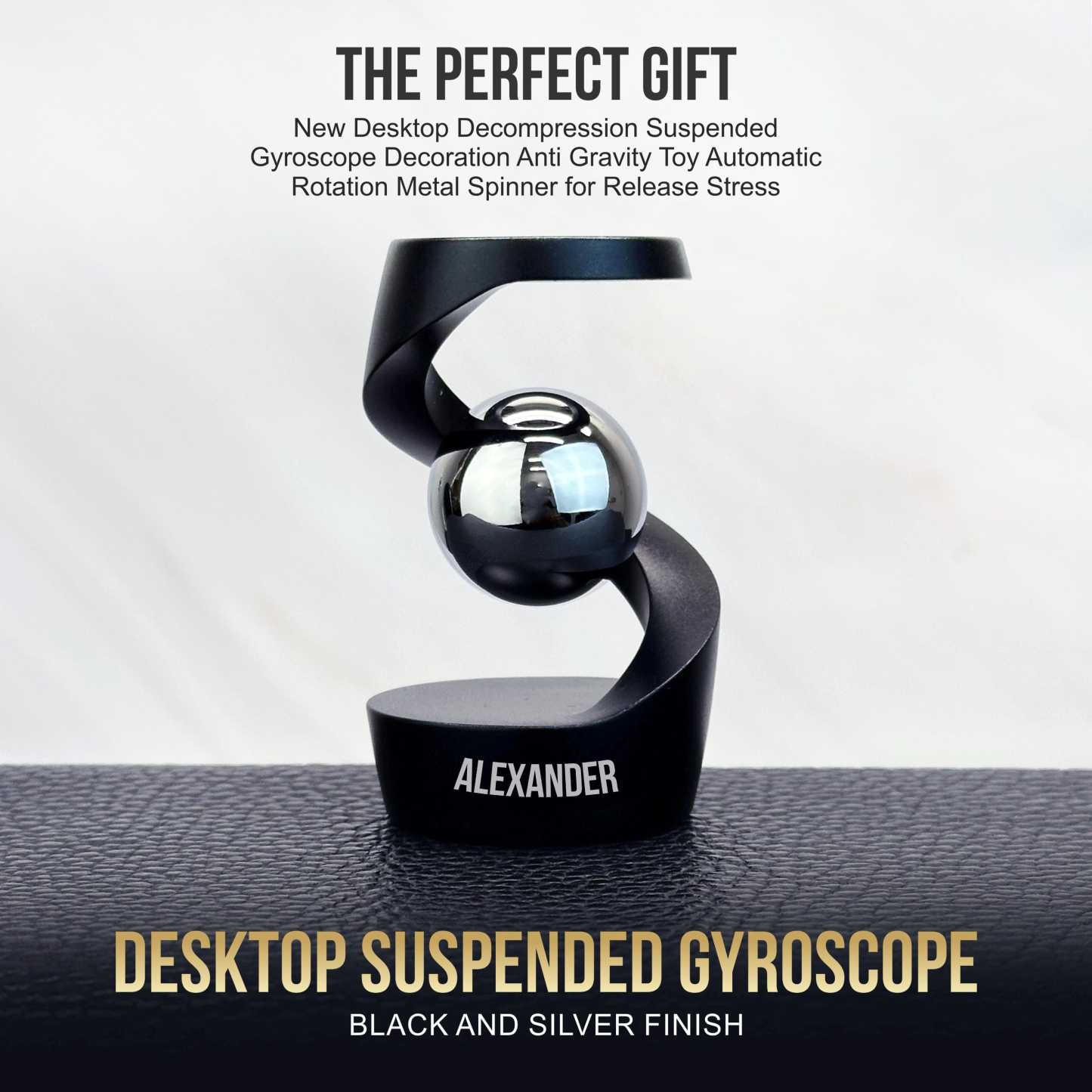 Personalized Name Engraved Suspended Gyroscope Decoration for Unique & Love | JNSDec176