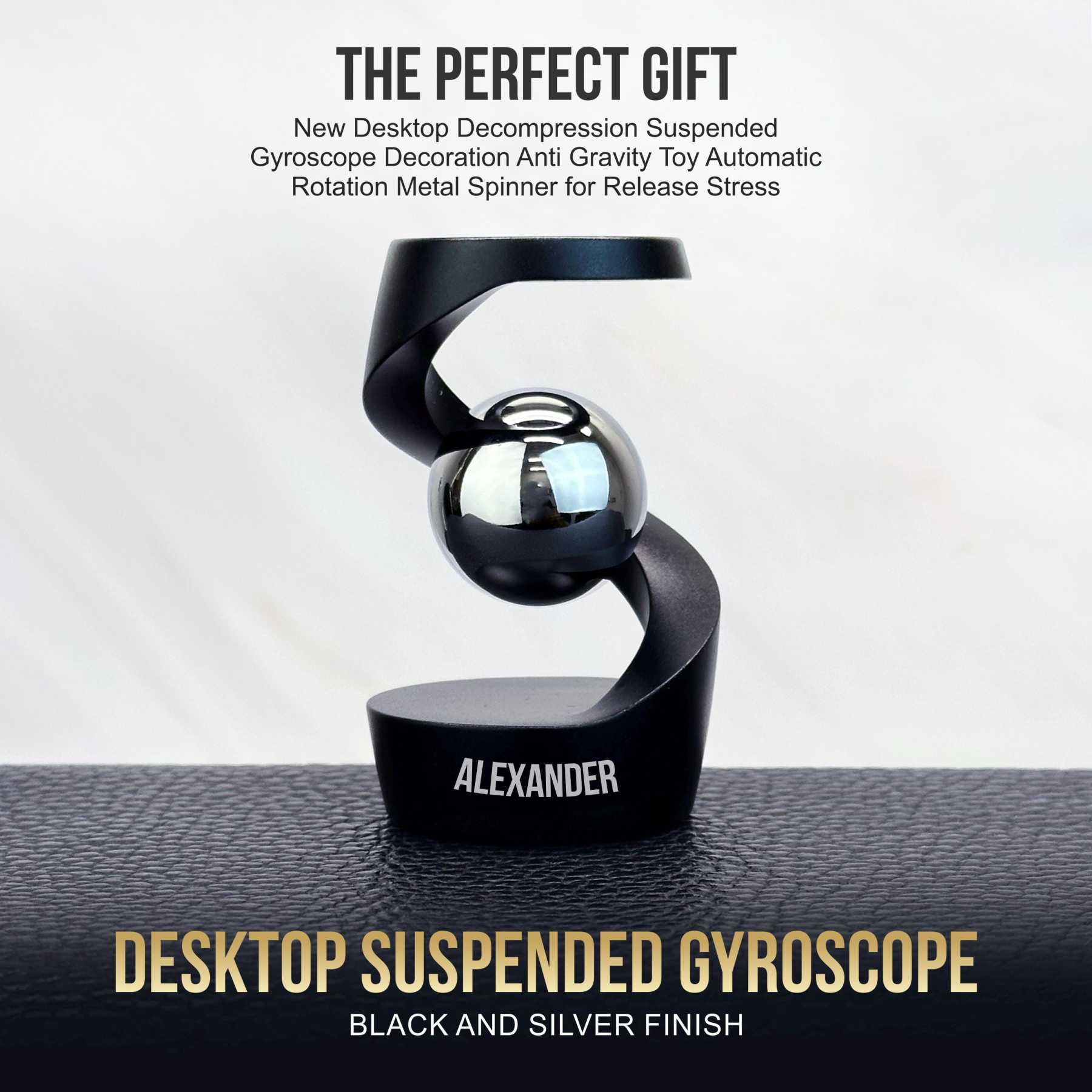 Personalized Name Engraved Suspended Gyroscope Decoration for Unique & Love | JNSDec176