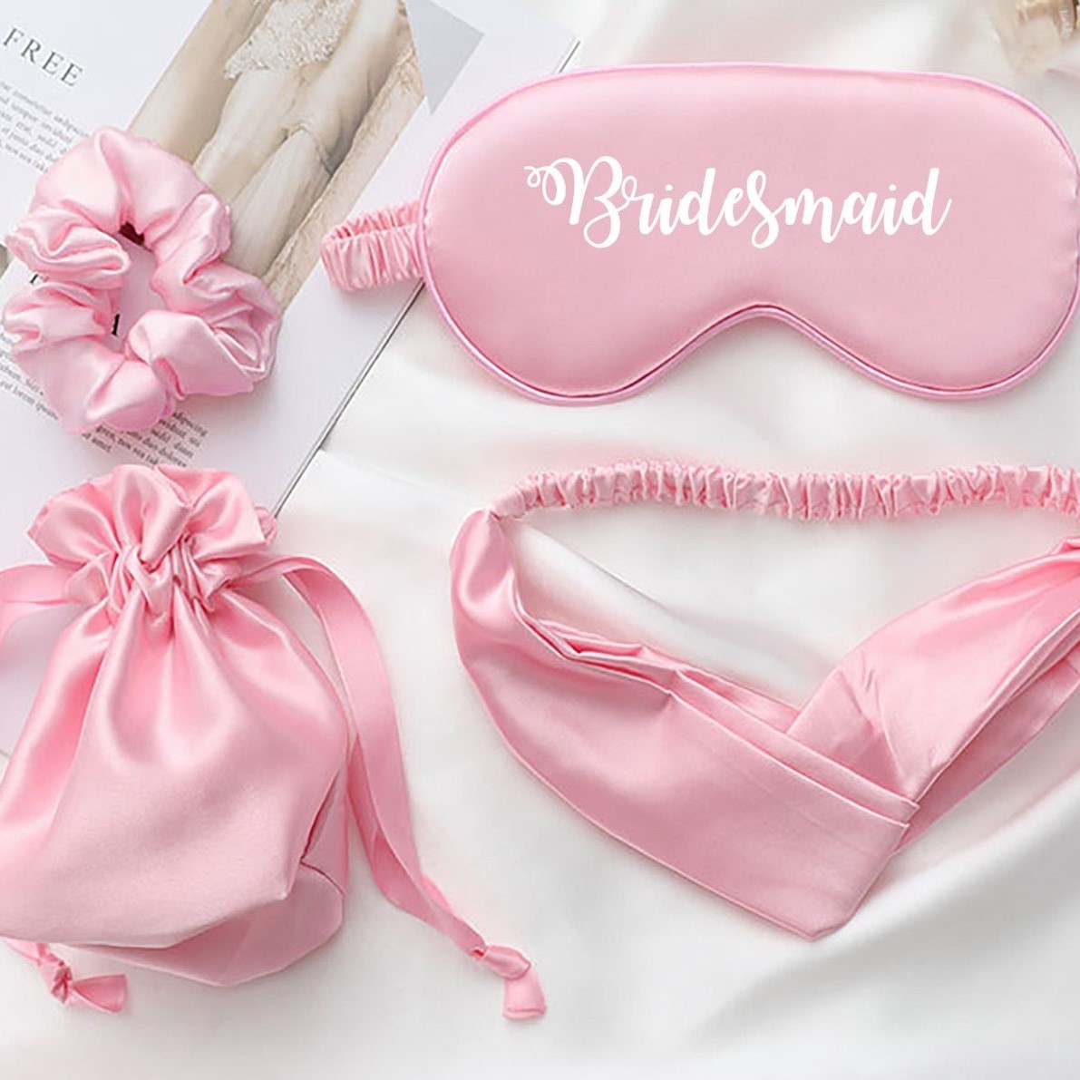 Personalized Name Satin Eye Mask Set for Comfort & Unique | CWMask01
