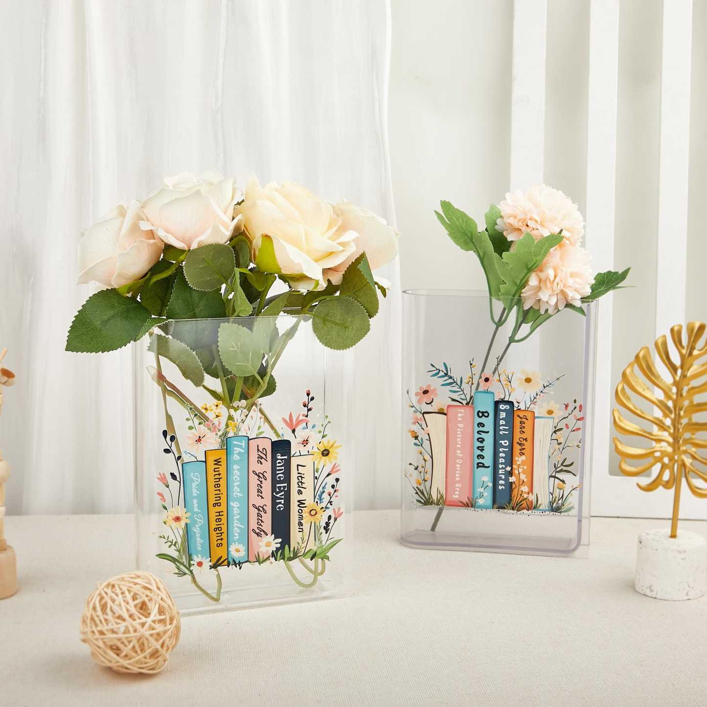 Personalized Flower Eco-Friendly Acrylic Book Vase for Unique & Love | JNSDec171