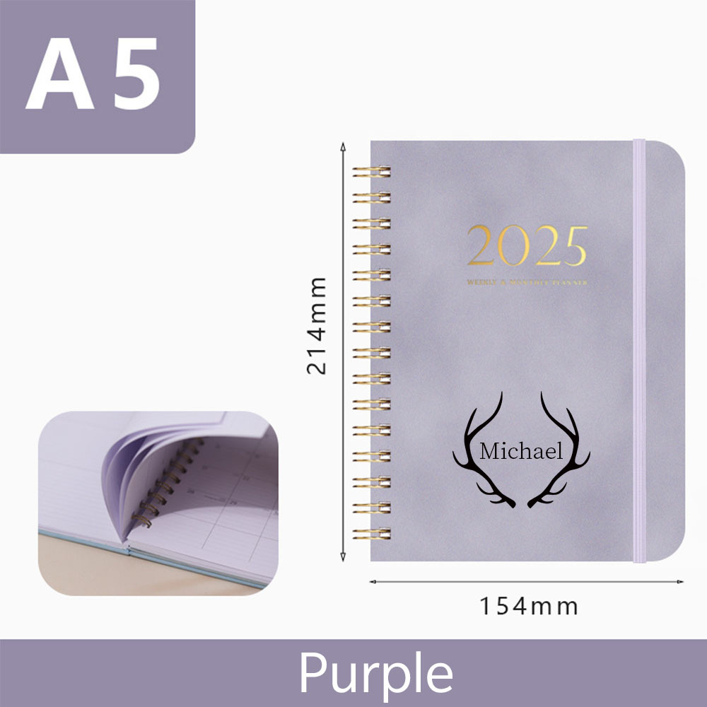 Personalized Leather 2025 Weekly & Monthly Planner Notebook | JNSDec117