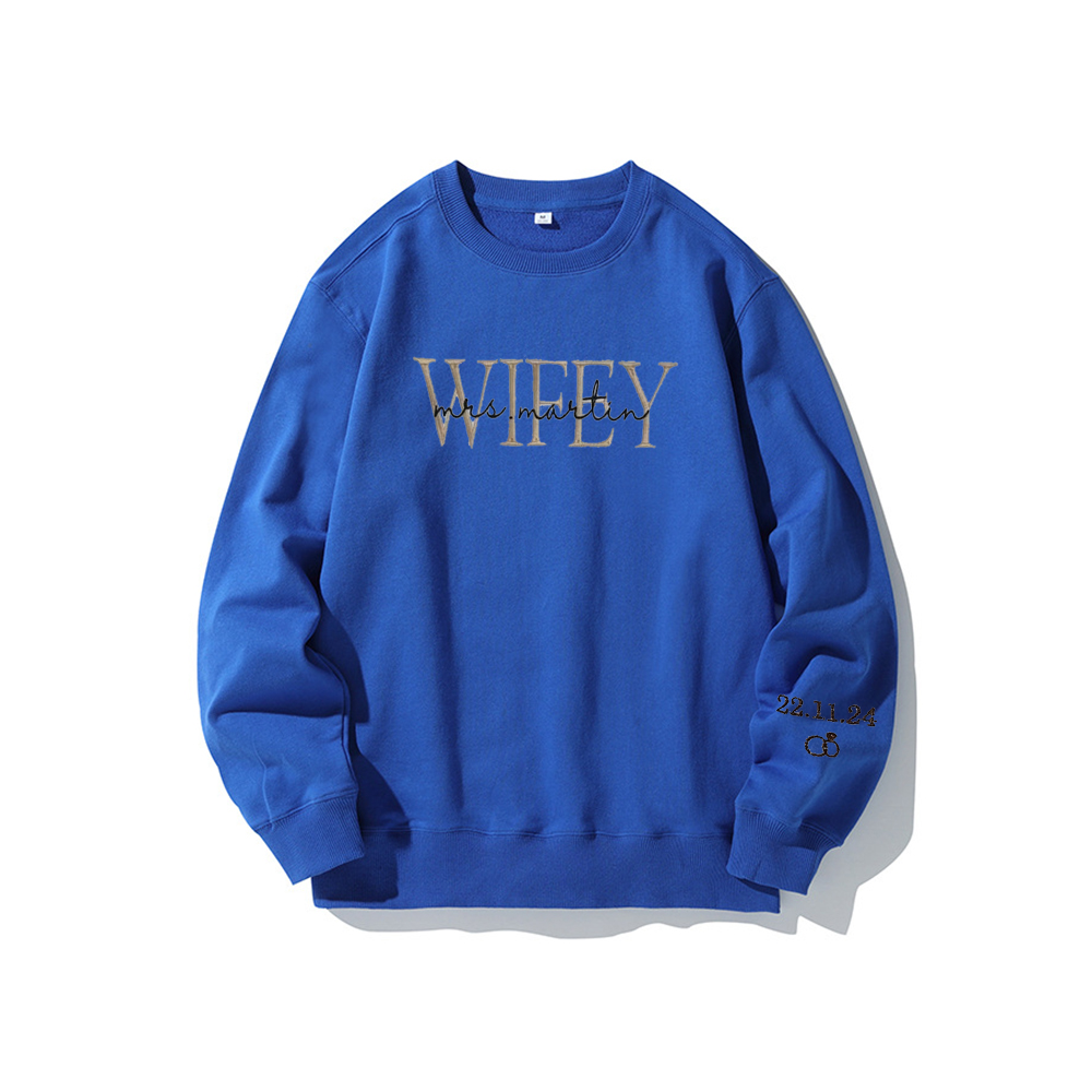 Personalized Embroidered Wife/Hubby Sweatshirt for Unique & Love | JNSCloth42