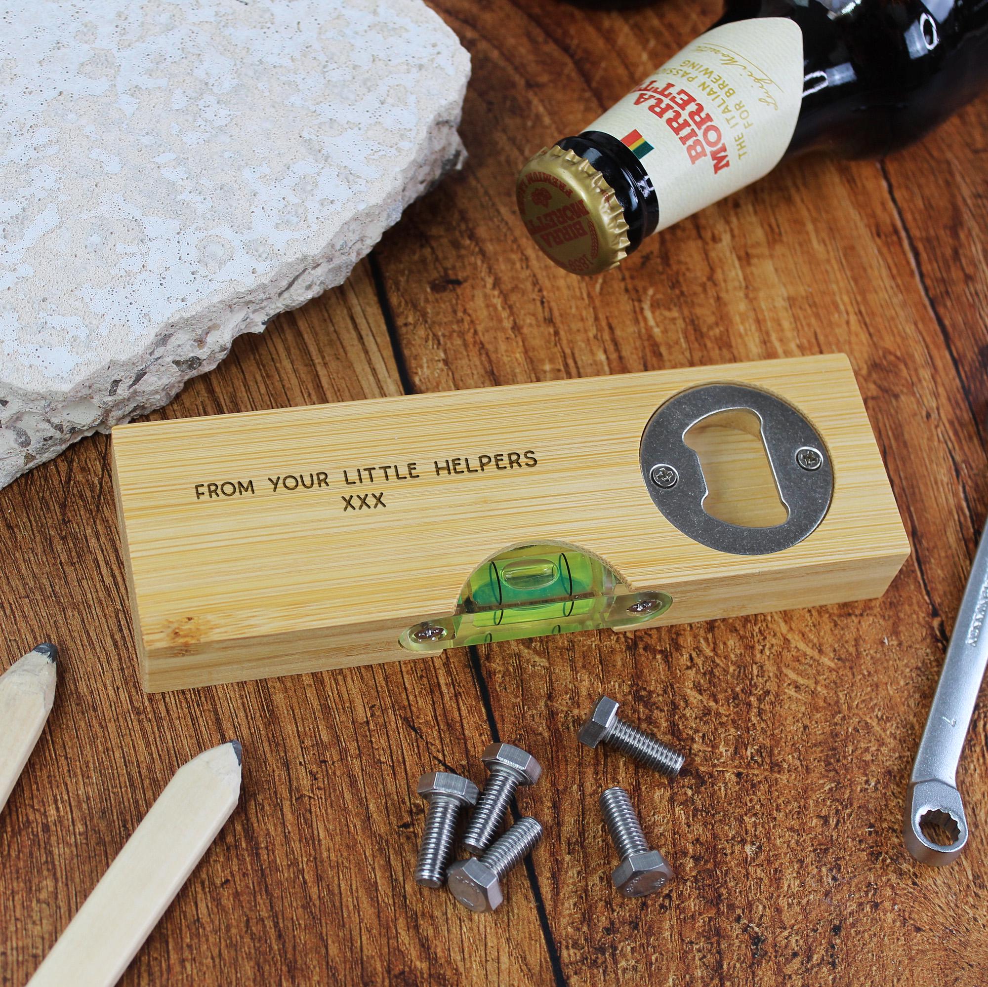 Personalized 2 in 1 Wooden Spirit Level Bottle Opener for Unique & Love | JNSTool25