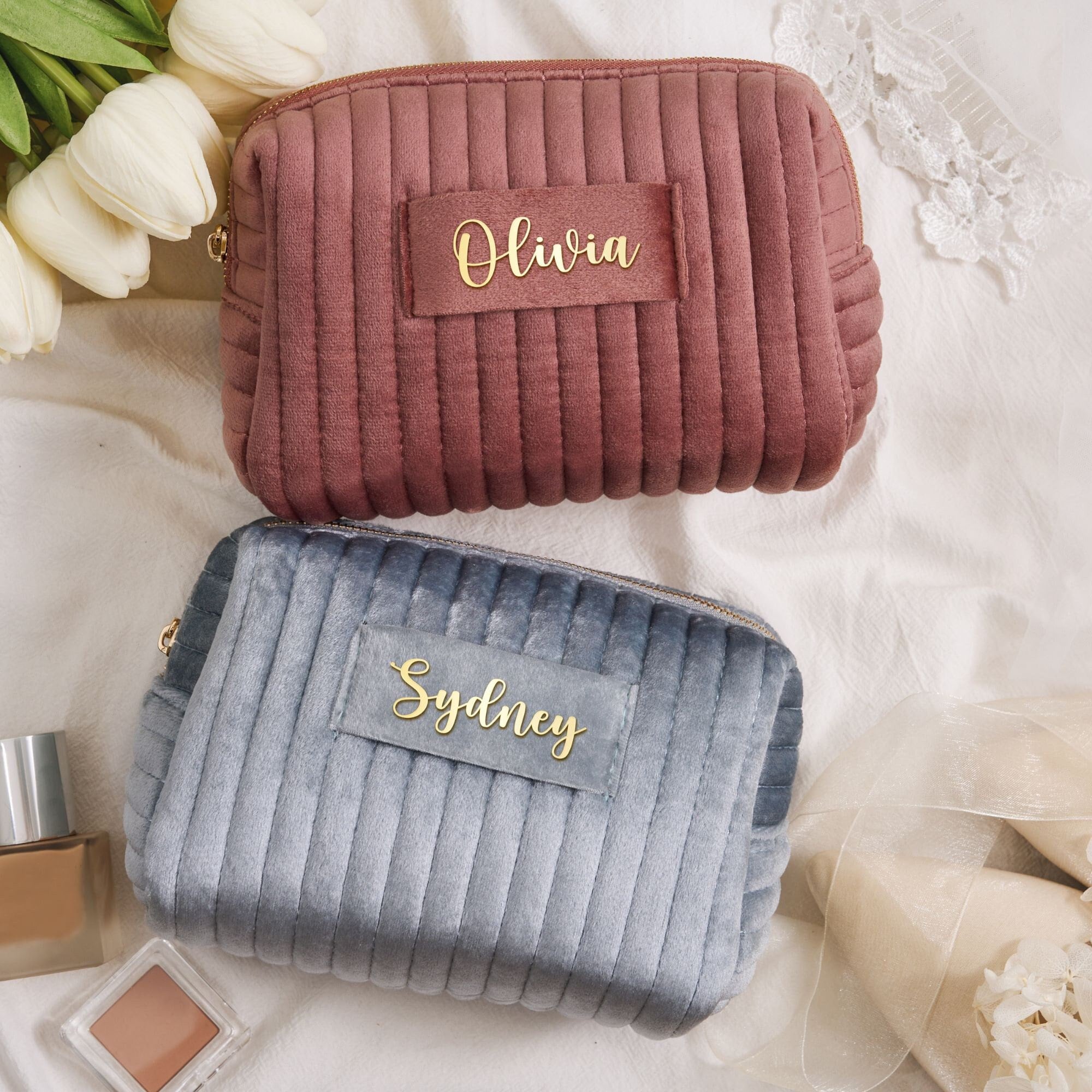 Personalized Velvet Makeup Bag for Unique & Love | JNSBag24