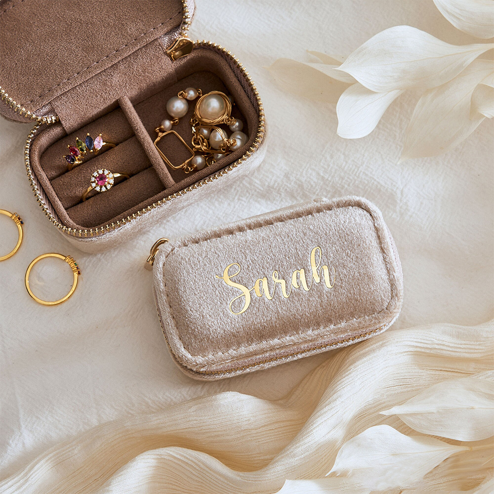 Personalized Name Velvet Portable Jewellery Box | JNSBag70