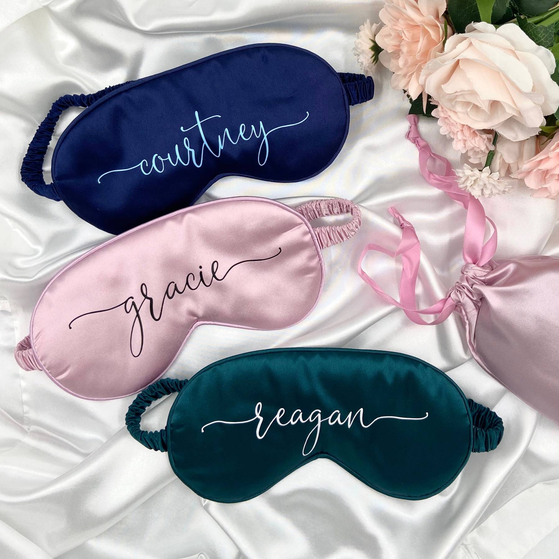 Personalized Name Satin Eye Mask for Comfort & Unique | KKMask02