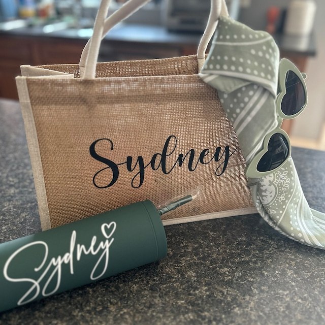 Personalized Monogram Burlap Tote Bridesmaid Bags for Unique & Love | JNSBag08