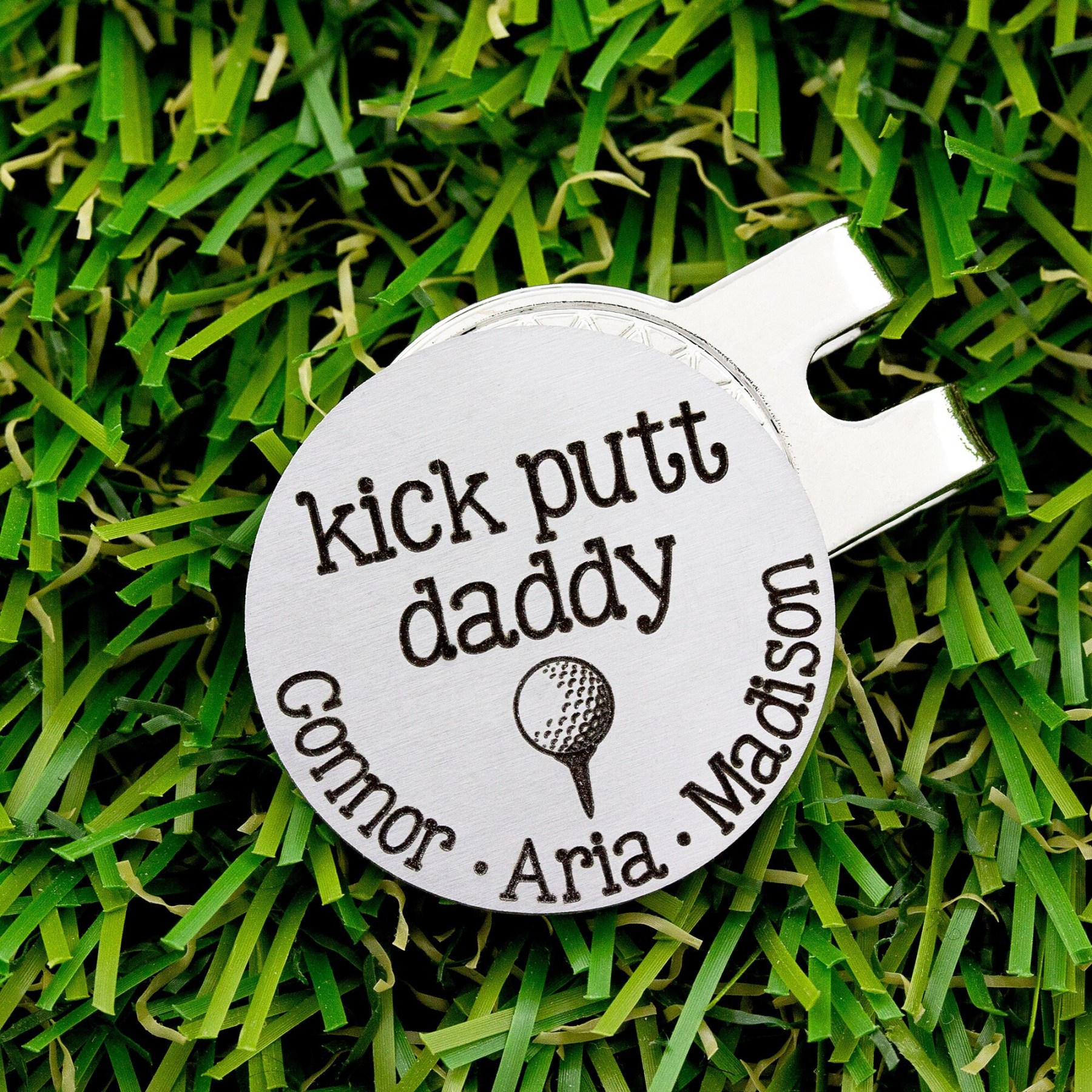 Personalized Engraved Golf Ball Marker with Hat Clip | JNSTool04