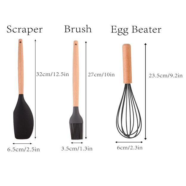 Personalized Name Engraving Silicone Kitchen Utensils 3-Piece Set for Unique & Love | JNSTool13