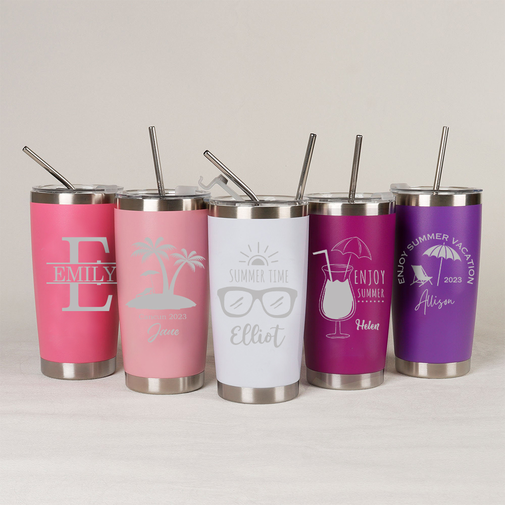 Personalized Name 20oz Vacation Stainless Steel Insulated Tumbler | JNSBottle02