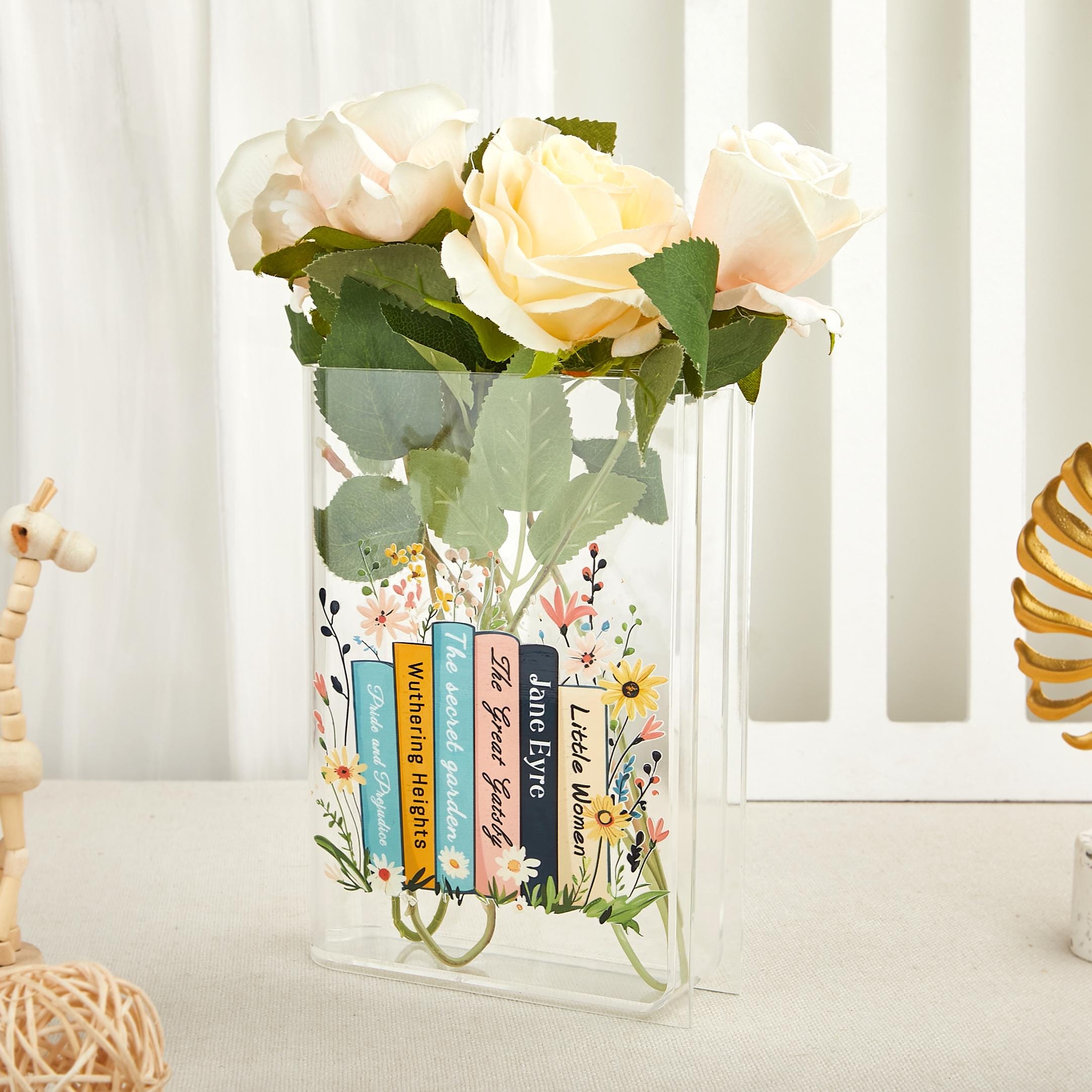 Personalized Flower Eco-Friendly Acrylic Book Vase for Unique & Love | JNSDec171