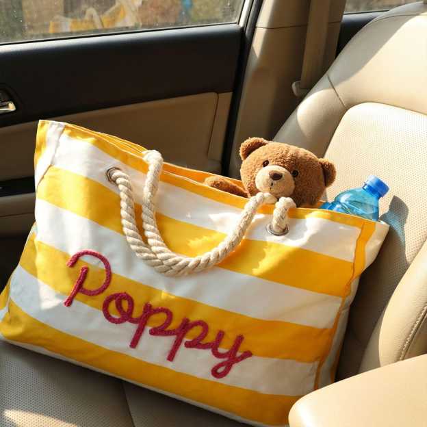 Personalized Hand Embroidered Waterproof Beach Tote Bag for Unique & Love | JNSBag128