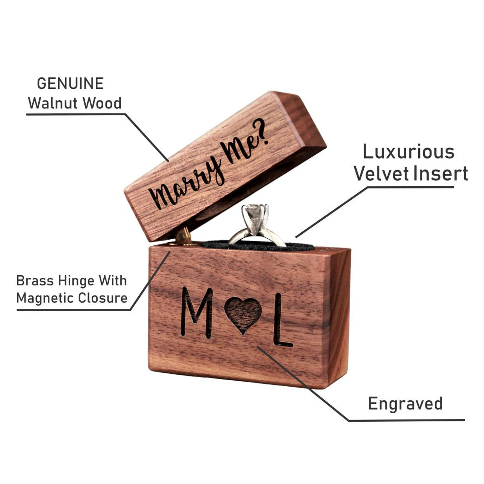 Personalized Wooden Wedding Ring Box for Unique & Love | JNSDec161