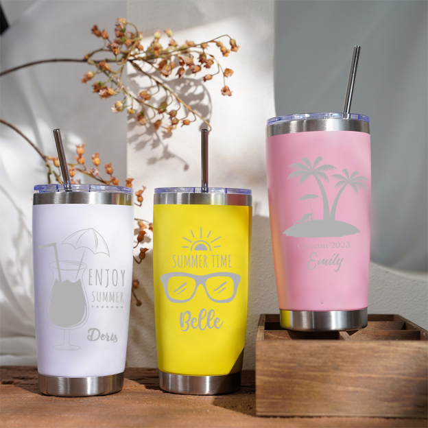 Personalized Name 20oz Vacation Stainless Steel Insulated Tumbler | JNSBottle02