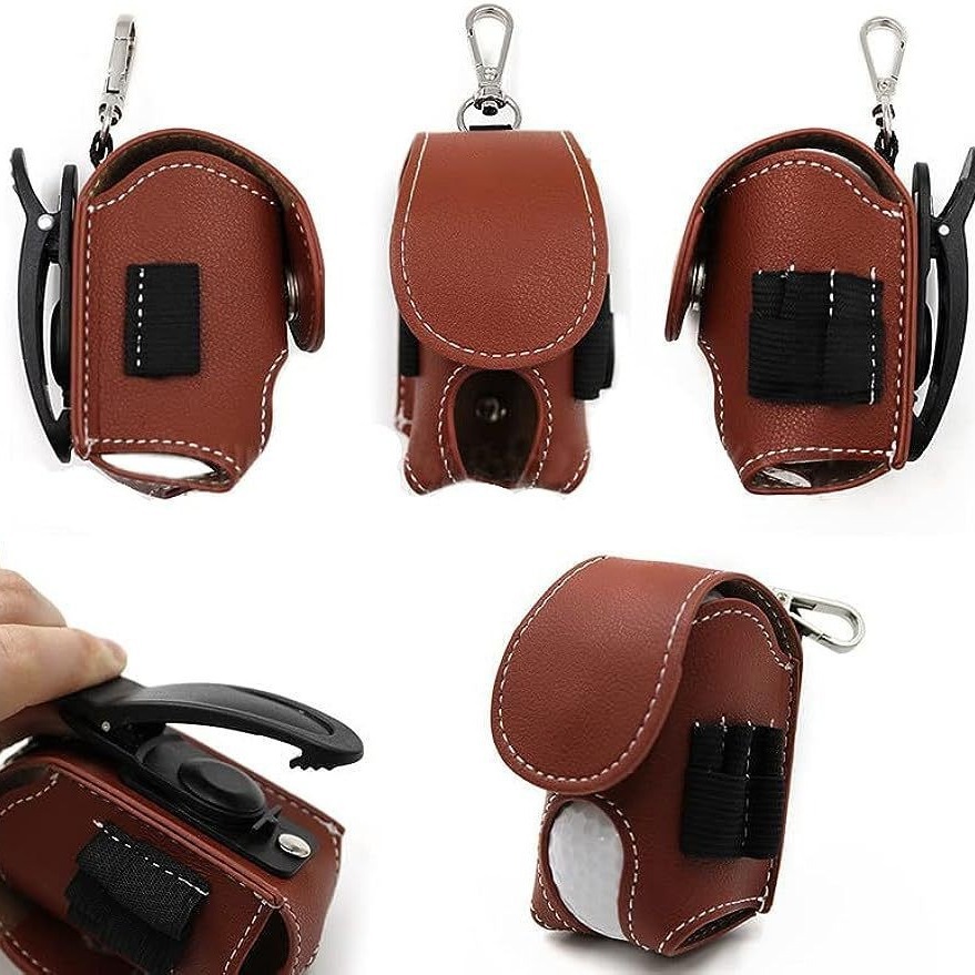 Personalized Monogram Golf Ball Leather Bag | JNSBag60