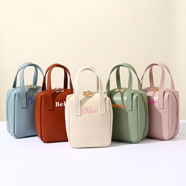 Personalized Monogram Cosmetic Leather Bag for Unique & Love | JNSBag86