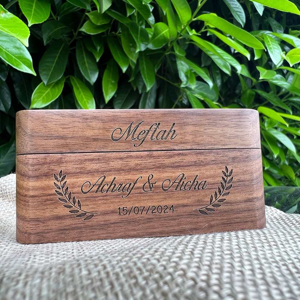 Personalized Wooden Wedding Ring Box for Unique & Love | JNSDec158