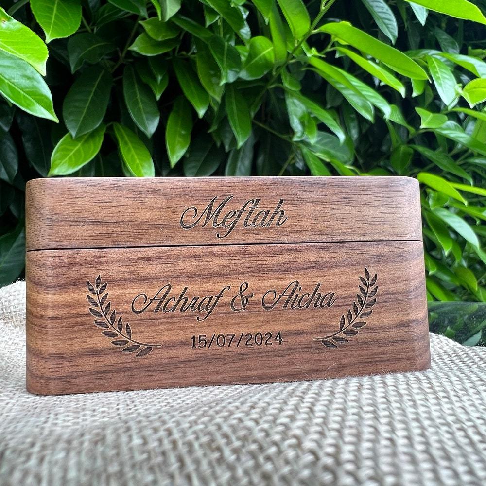 Personalized Wooden Wedding Ring Box for Unique & Love | JNSDec158