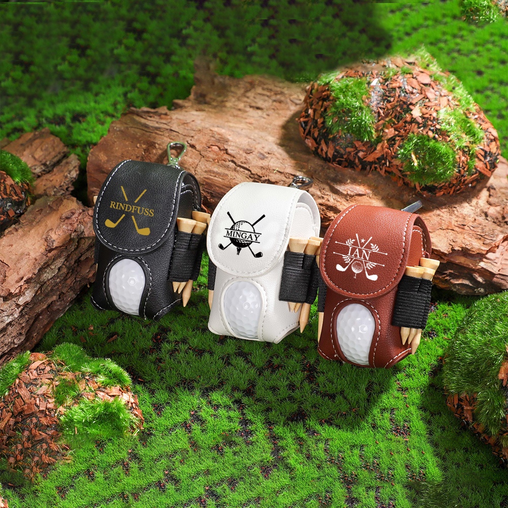 Personalized Monogram Golf Ball Leather Bag | JNSBag60