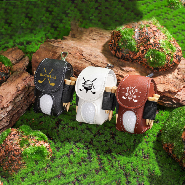 Personalized Monogram Golf Ball Leather Bag | JNSBag60