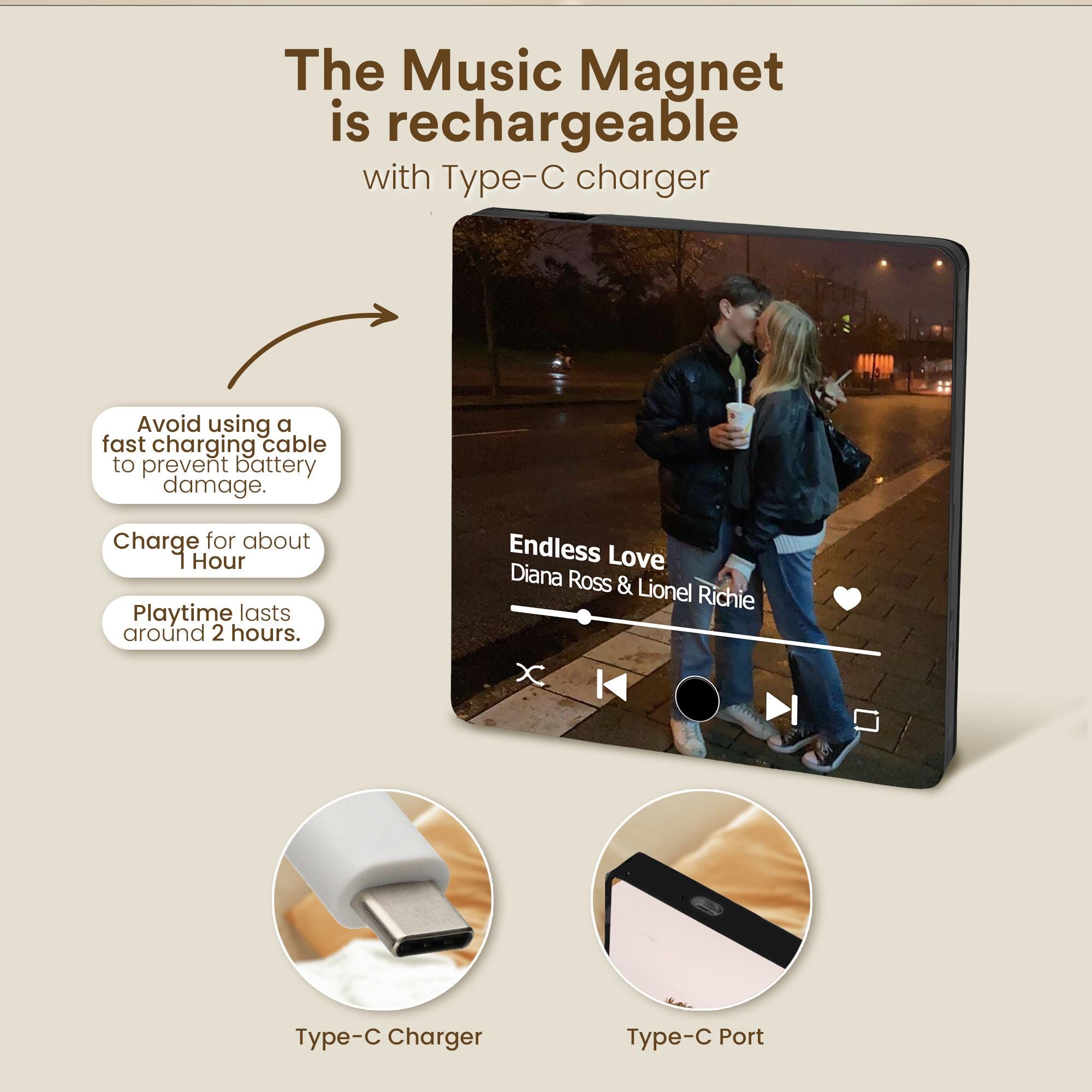 Personalized Photo Music Fridge Magnet for Unique & Love | JNSDec131