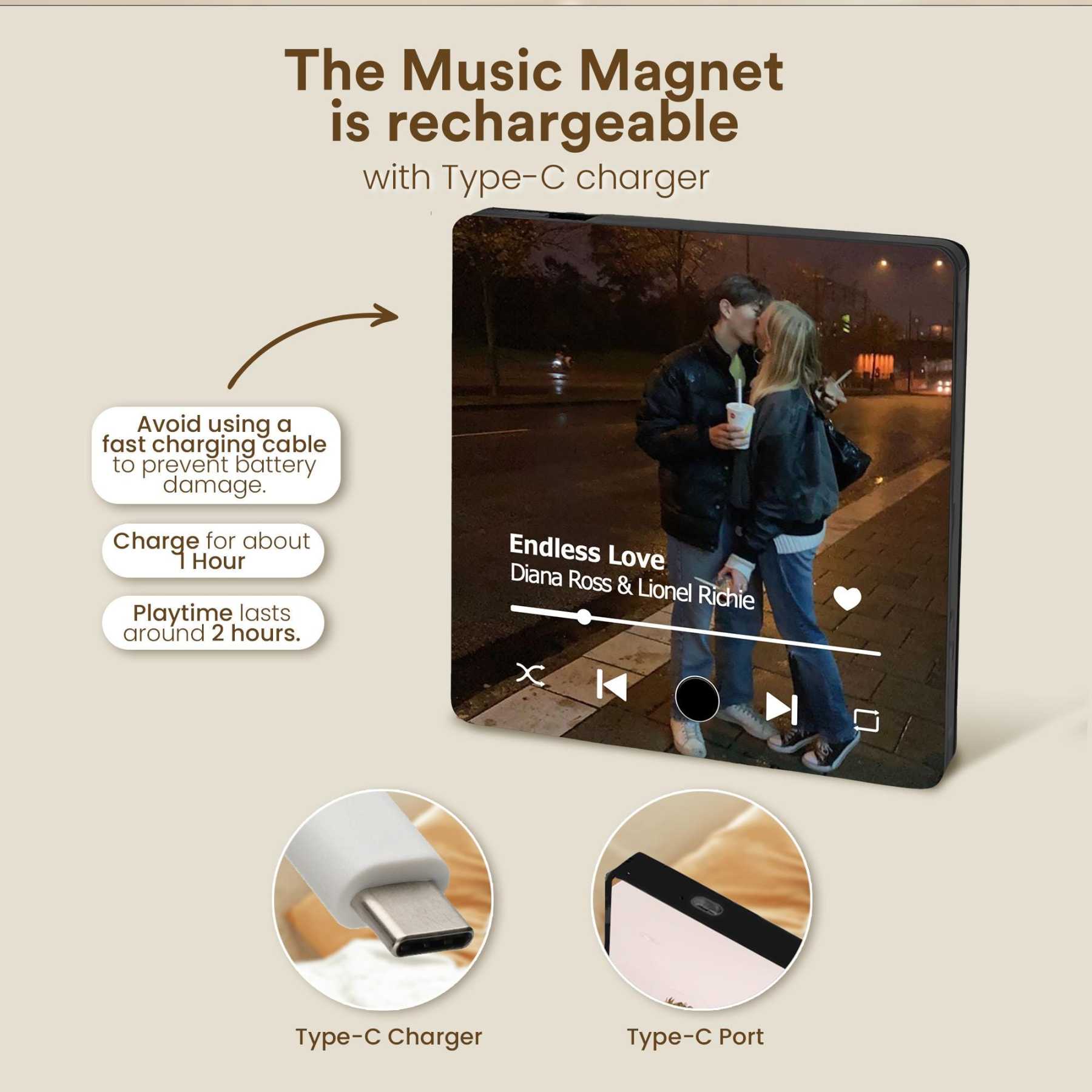 Personalized Photo Music Fridge Magnet for Unique & Love | JNSDec131