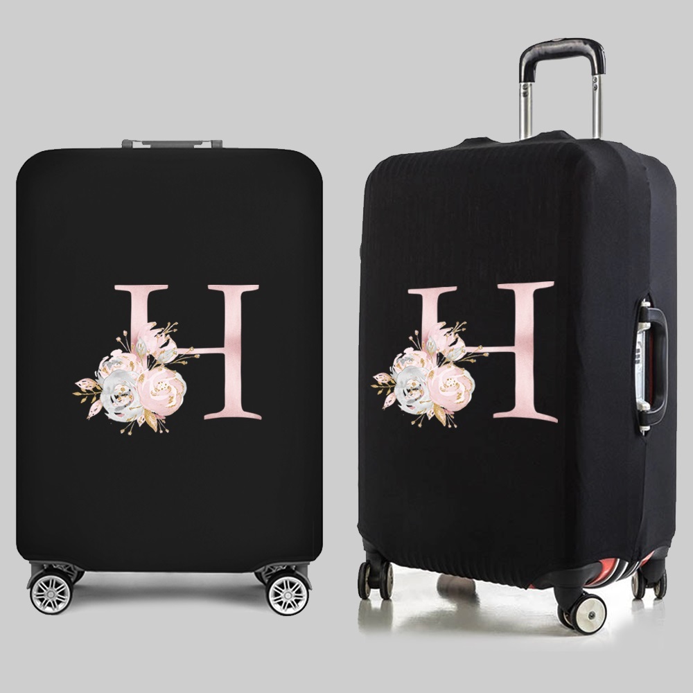 Personalized Travel Luggage Flower Letter Print Elastic Protective Covers for Unique & Love | JNSBag13
