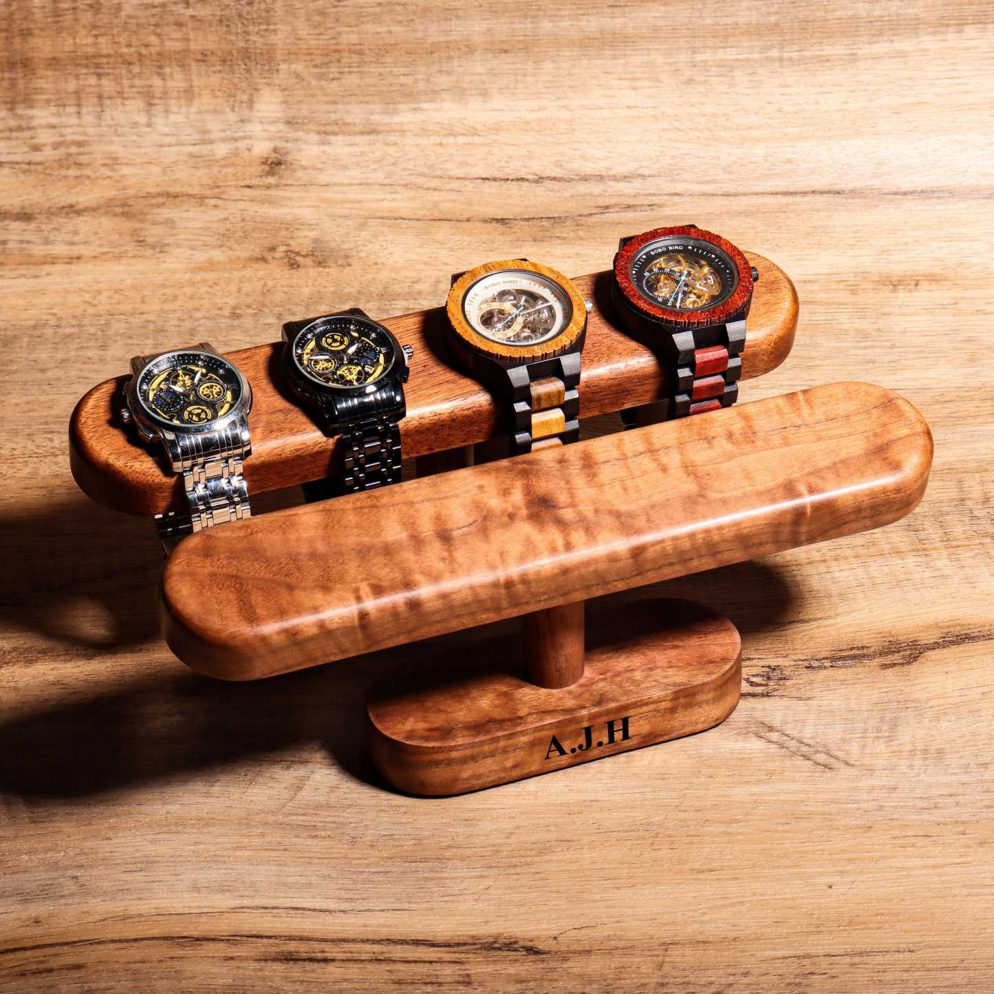 Personalized Engraved Handmade Wood Watch Holder Stand for Unique & Love | JNSDec177