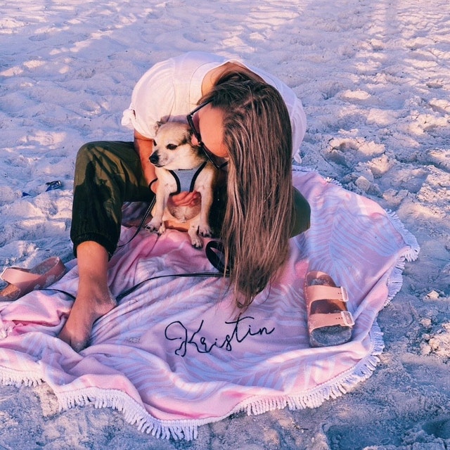 Personalized Tropical Round Beach Towels for Unique & Love | JNSTowel02