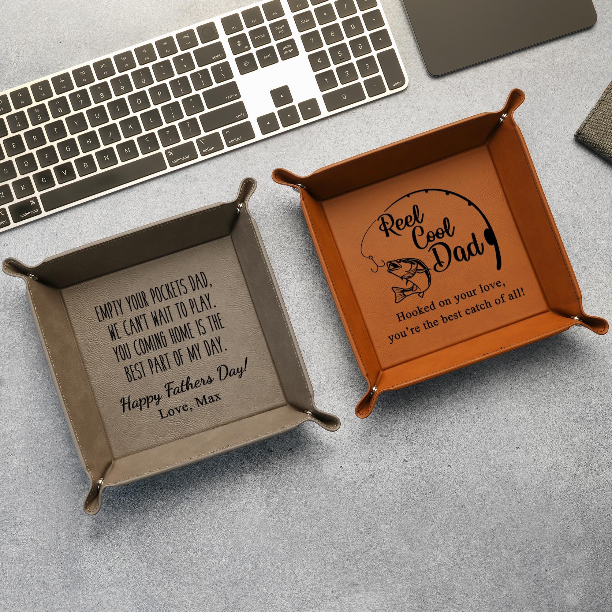 Personalized Leather Valet Tray for Dad for Unique & Love | JNSDec209