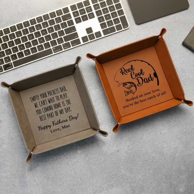 Personalized Leather Valet Tray for Dad for Unique & Love | JNSDec209