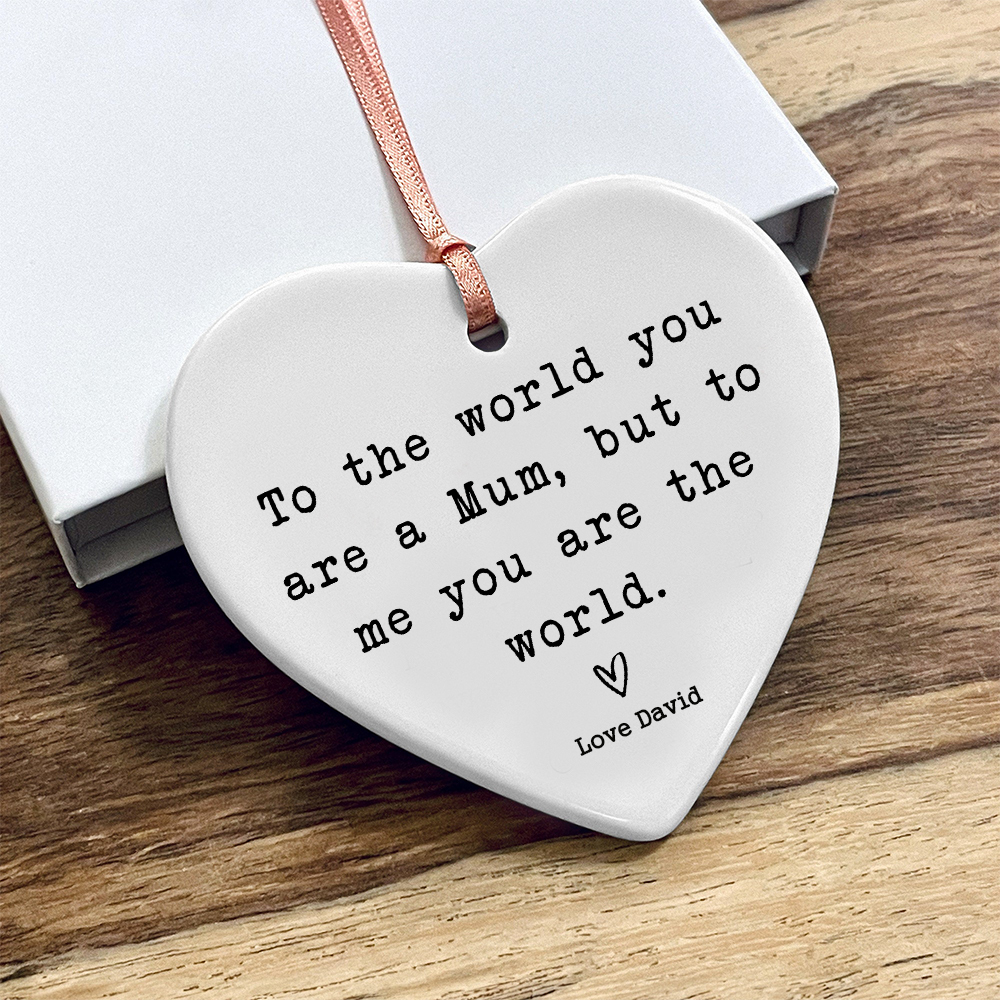 Personalised Mother's Day Ceramic Heart Ornament for Unique & Love | JNSDec127
