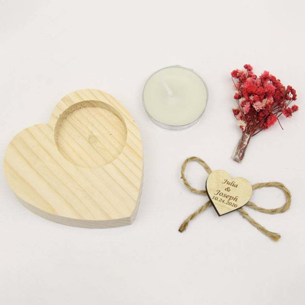 Personalized Engraved Wooden Tealight Candles & Holder for Unique & Love | JNSDec119
