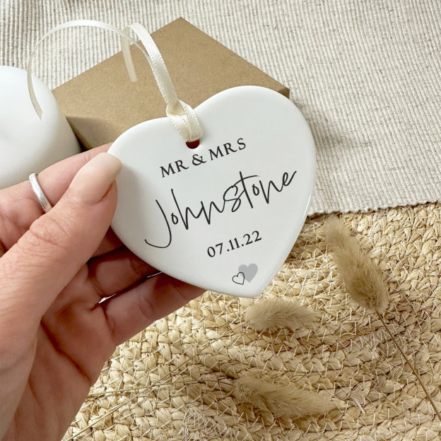 Personalized Ceramic Heart Plaque for Unique & Love | JNSDec47