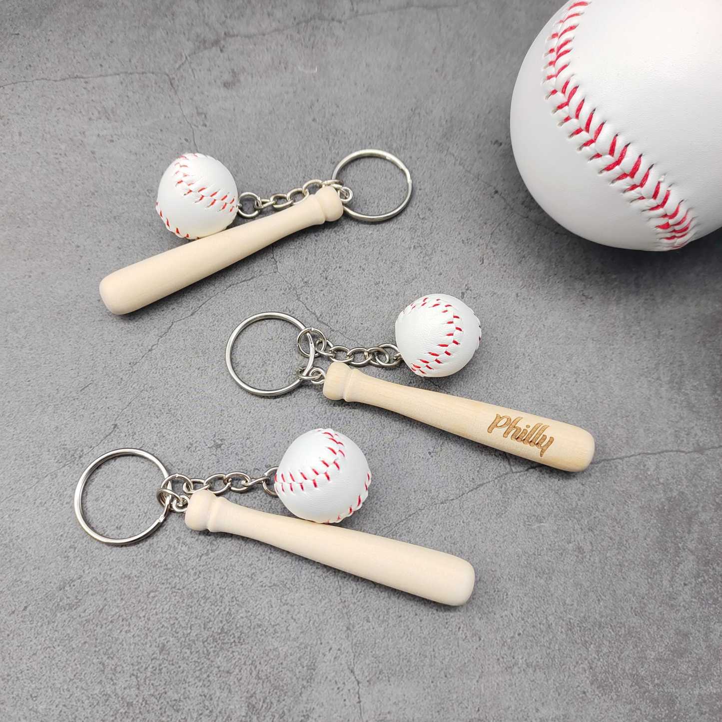 Personalized Name Engraving Baseball Keychains for Unique & Love | JNS