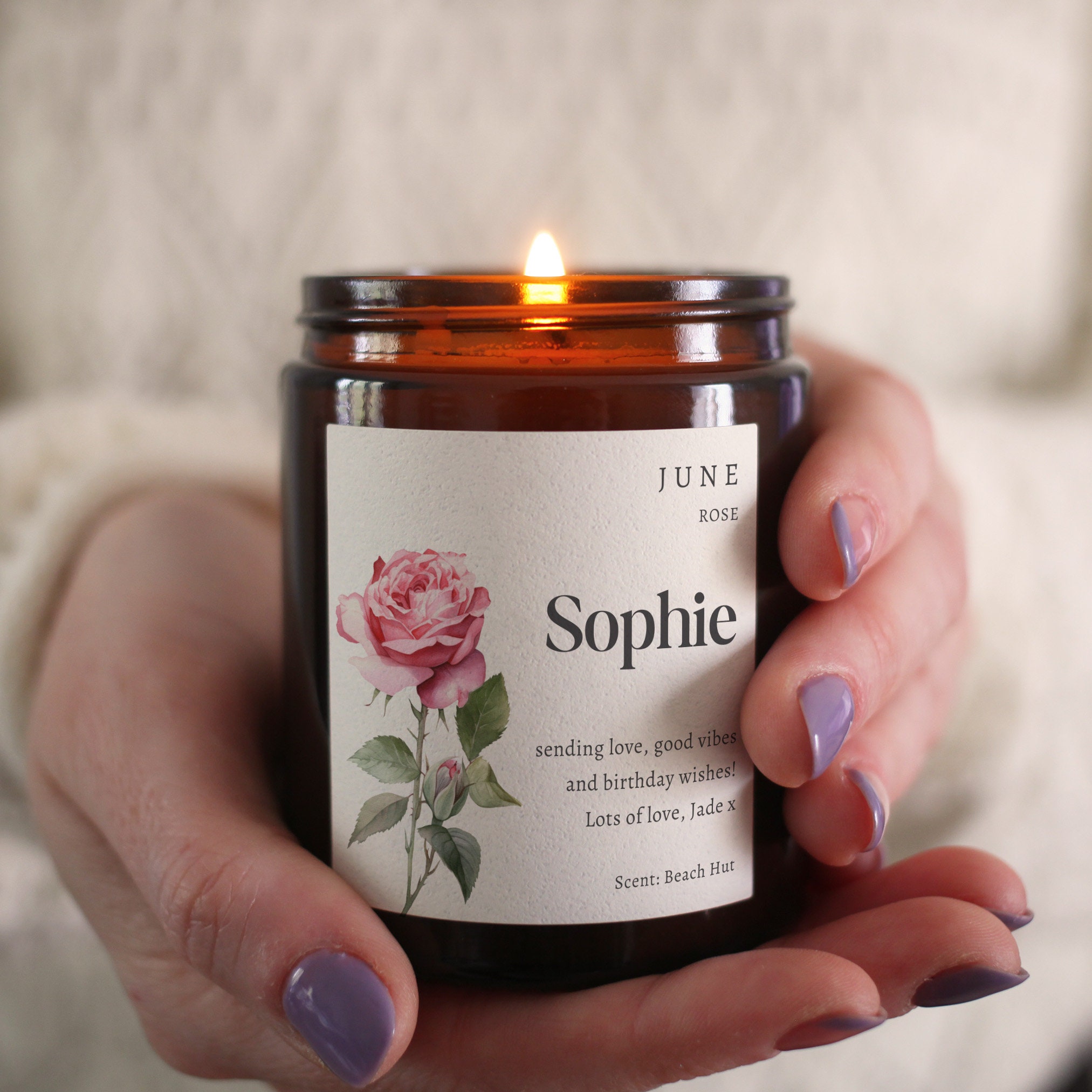 Personalized Birth Flower Candle for Unique & Love | JNSDec55