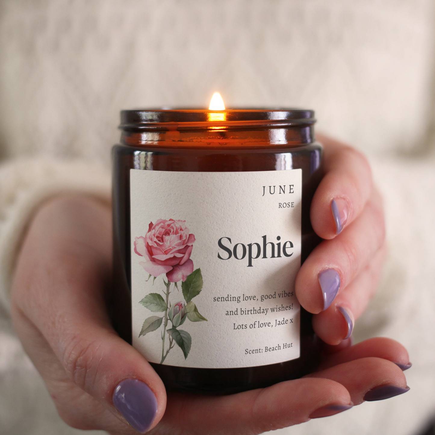Personalized Birth Flower Candle for Unique & Love | JNSDec55