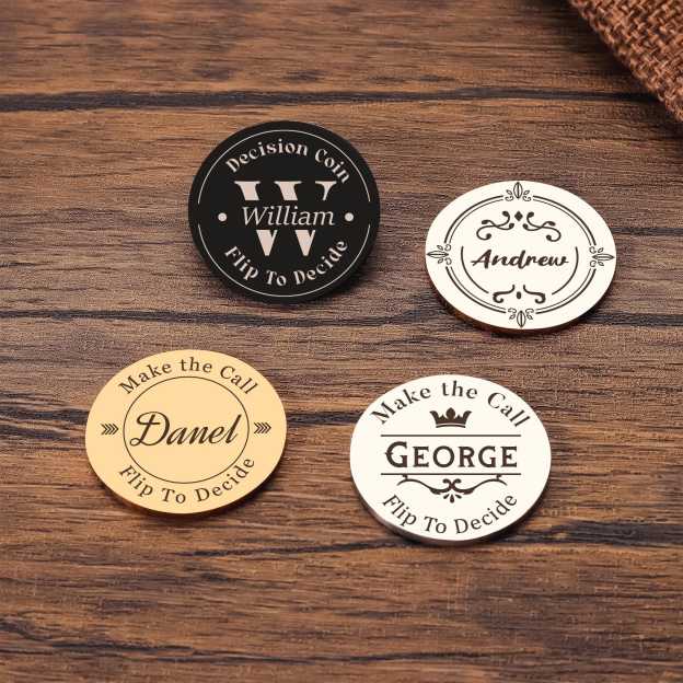 Personalized Engraved Decision Coin with Wooden Box | JNSDec153