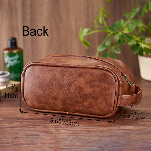 Personalized Leather Monogram Engraved Toiletry Bag for Unique & Love | JNSBag71