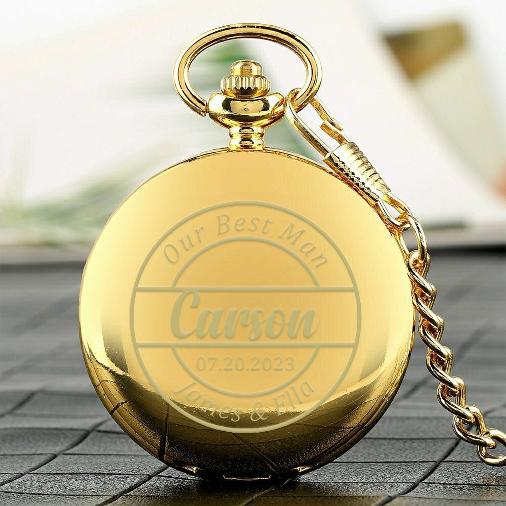 Personalized Monogram Engraved Pocket Watch | JNSDec104