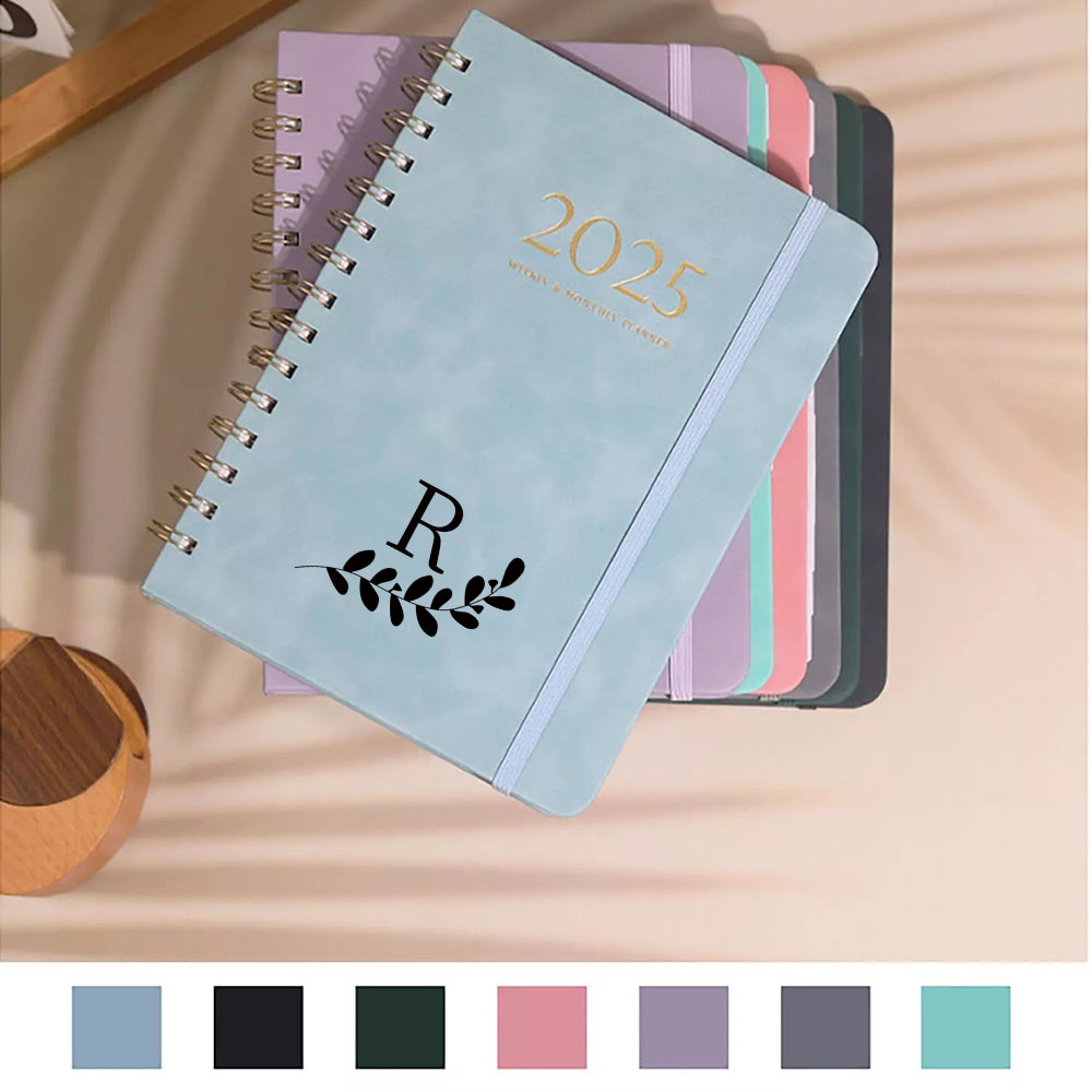 Personalized Leather 2025 Weekly & Monthly Planner Notebook | JNSDec117