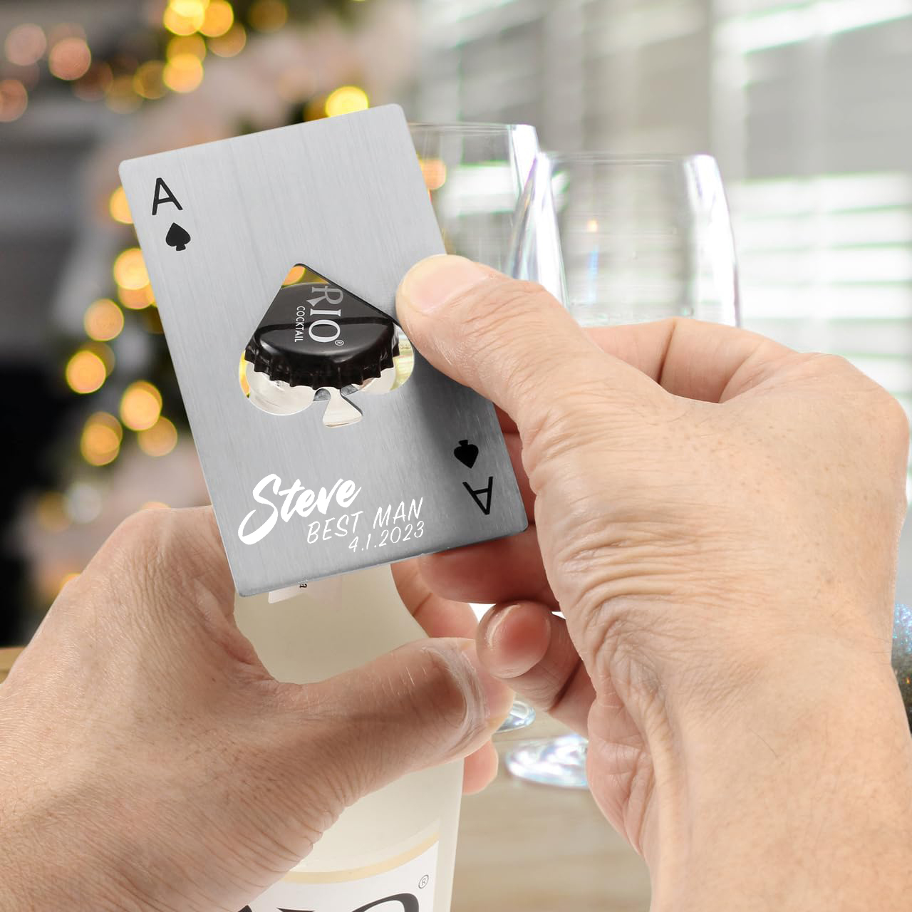 Personalized Engraved Black Steel Bottle Openers for Unique & Love | JNSTool19