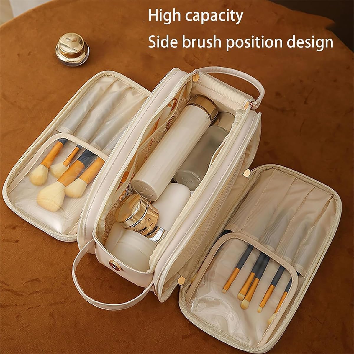 Personalized Leather Embroidered Makeup Bag for Unique & Love | JNSBag72