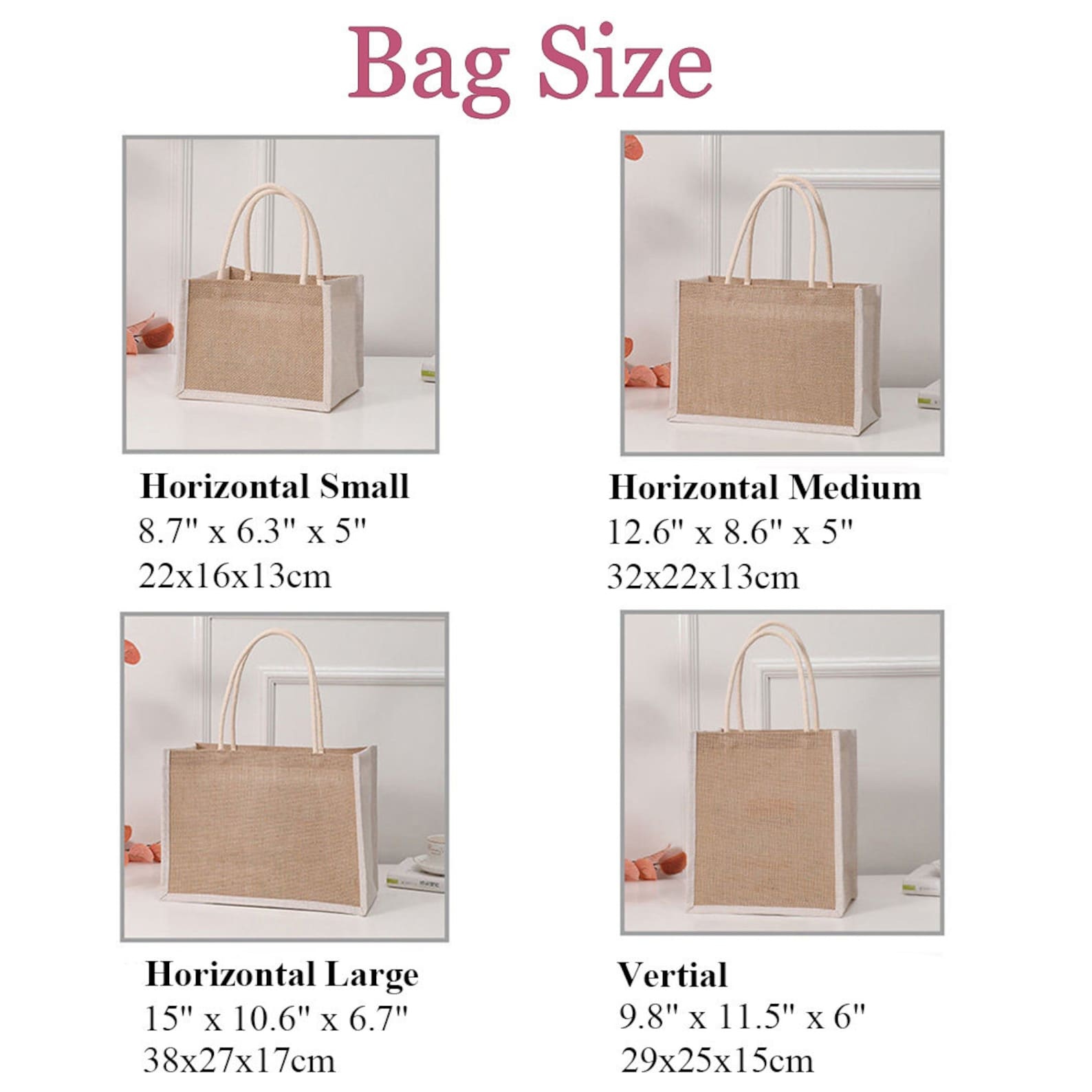 Personalized Monogram Burlap Tote Bridesmaid Bags for Unique & Love | JNSBag08