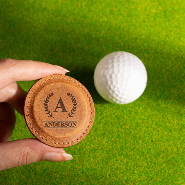Personalized Leather Golf Ball Marker | JNSTool10