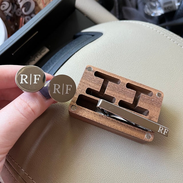 Personalized Men's Cufflink & Tie Clip Set for Unique & Love | JNSDec49